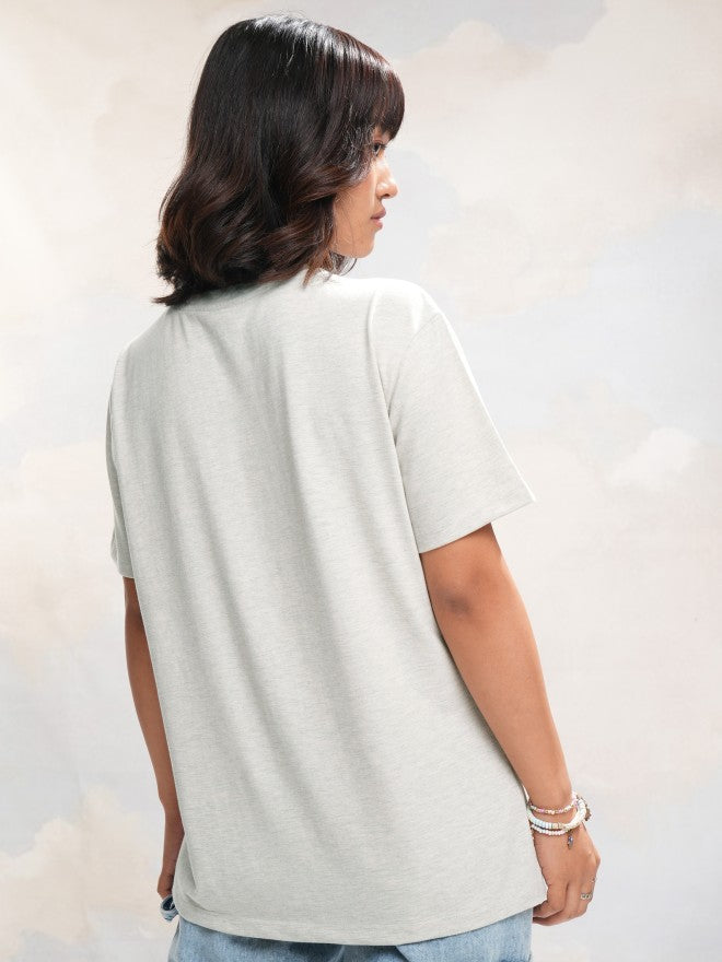 Tokyo Talkies Women Grey Printed Round Neck T-Shirt - Grey - Image 3