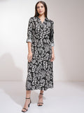Tokyo Talkies Women Black Printed Shirt Dress - Black - Image 1