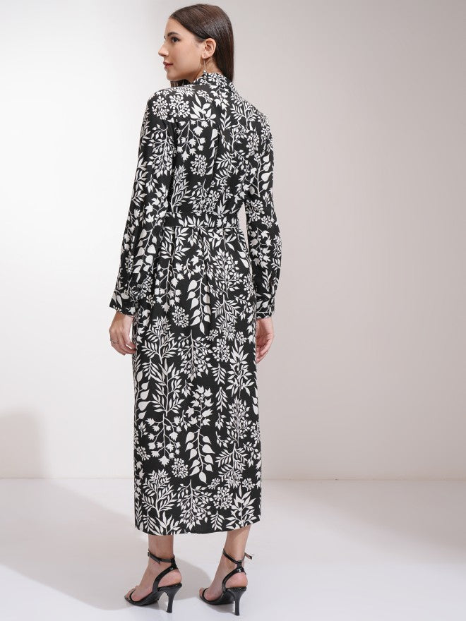 Tokyo Talkies Women Black Printed Shirt Dress - Black - Image 3