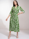 Tokyo Talkies Women Green Printed Shirt Dress - Green - Image 1