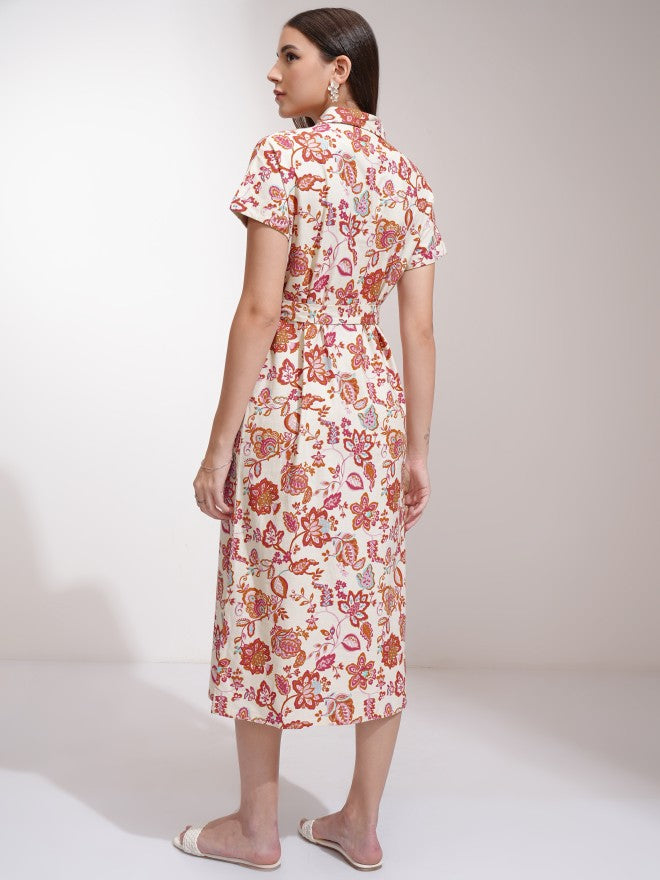 Tokyo Talkies Women Off White Printed Shirt Dress - Off White - Image 3
