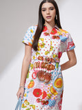 Tokyo Talkies Women White Printed Shirt Dress - White - Image 1
