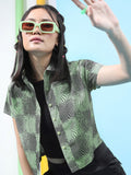 Tokyo Talkies Women Green Printed Casual Shirt - Green - Image 1