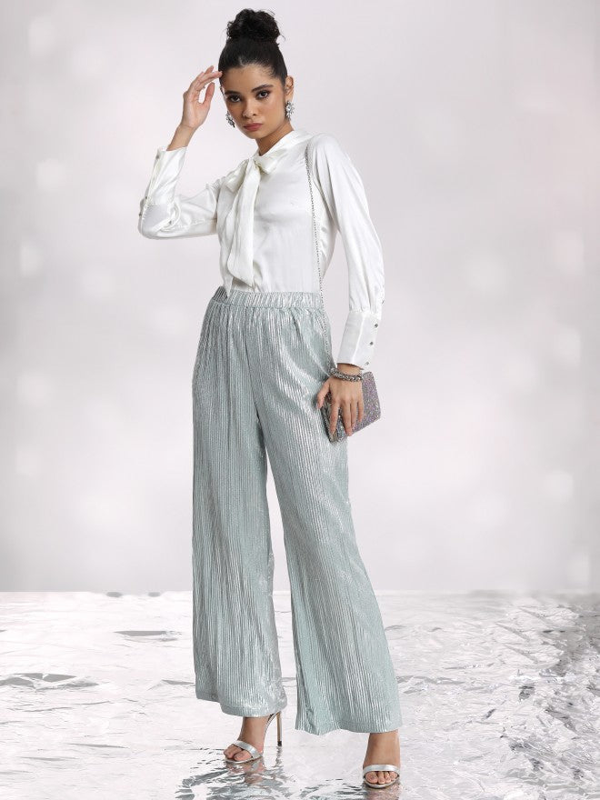 Tokyo Talkies Women Cream Solid Casual Shirt - Cream - Image 2