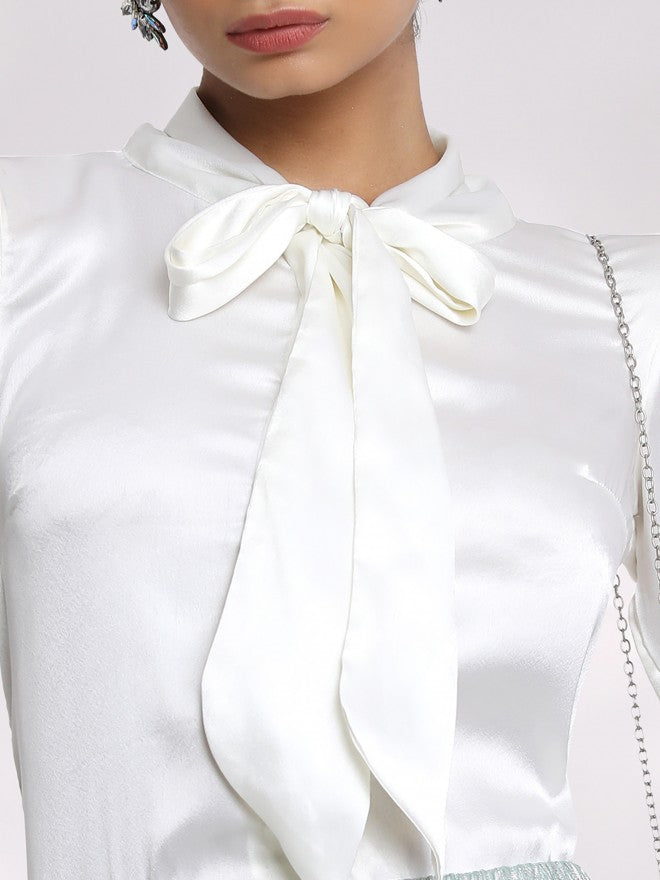 Tokyo Talkies Women Cream Solid Casual Shirt - Cream - Image 5