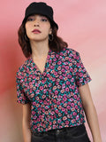 Tokyo Talkies Women Black Printed Casual Shirt - Black - Image 1