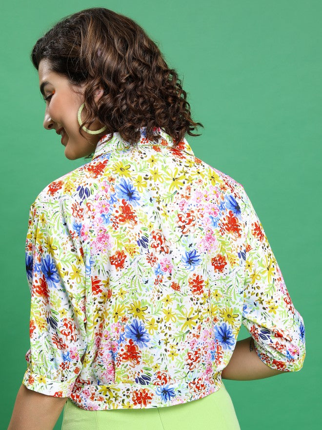 Tokyo Talkies Women Red/Pink/Multi Printed Regular Fit Casual Shirt - Red - Image 3