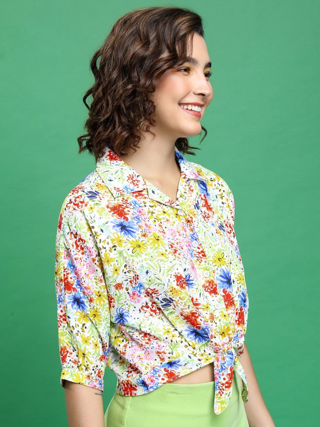 Tokyo Talkies Women Red/Pink/Multi Printed Regular Fit Casual Shirt - Red - Image 6