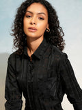 Tokyo Talkies Women Black Checked Casual Shirt - Black - Image 1