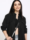 Tokyo Talkies Women Black Solid Casual Shirt - Black - Image 1