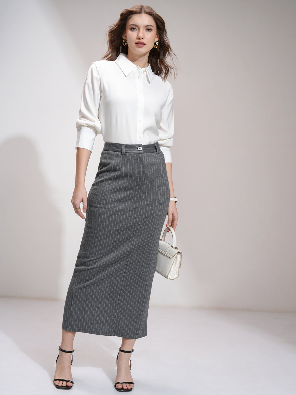 Tokyo Talkies Women Off White Solid Casual Shirt - Off White - Image 2