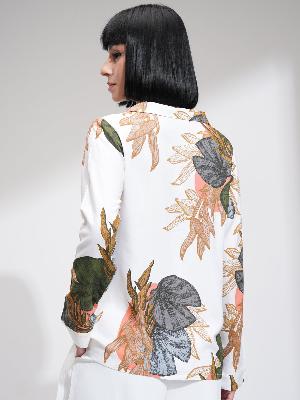 Tokyo Talkies Women Beige Printed Casual Shirt - Beige - Image 3