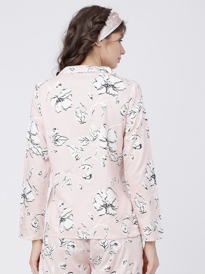 Tokyo Talkies Women Peach Printed Regular Fit Casual Shirt - Peach - Image 2