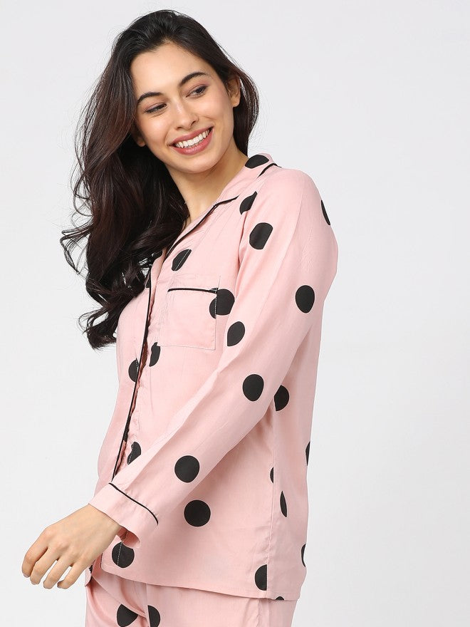 Tokyo Talkies Women Pink Printed Casual Shirt - Pink - Image 1