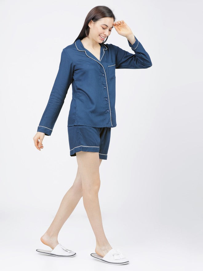 Tokyo Talkies Women Teal Solid Casual Shirt - Teal - Image 4