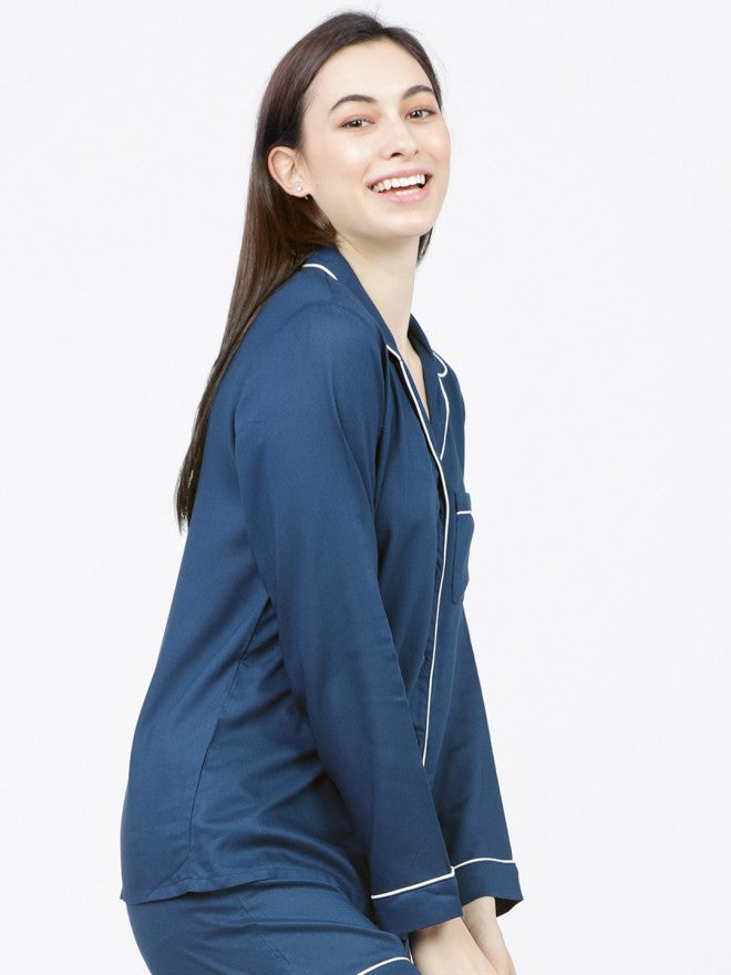 Tokyo Talkies Women Teal Solid Casual Shirt - Teal - Image 5
