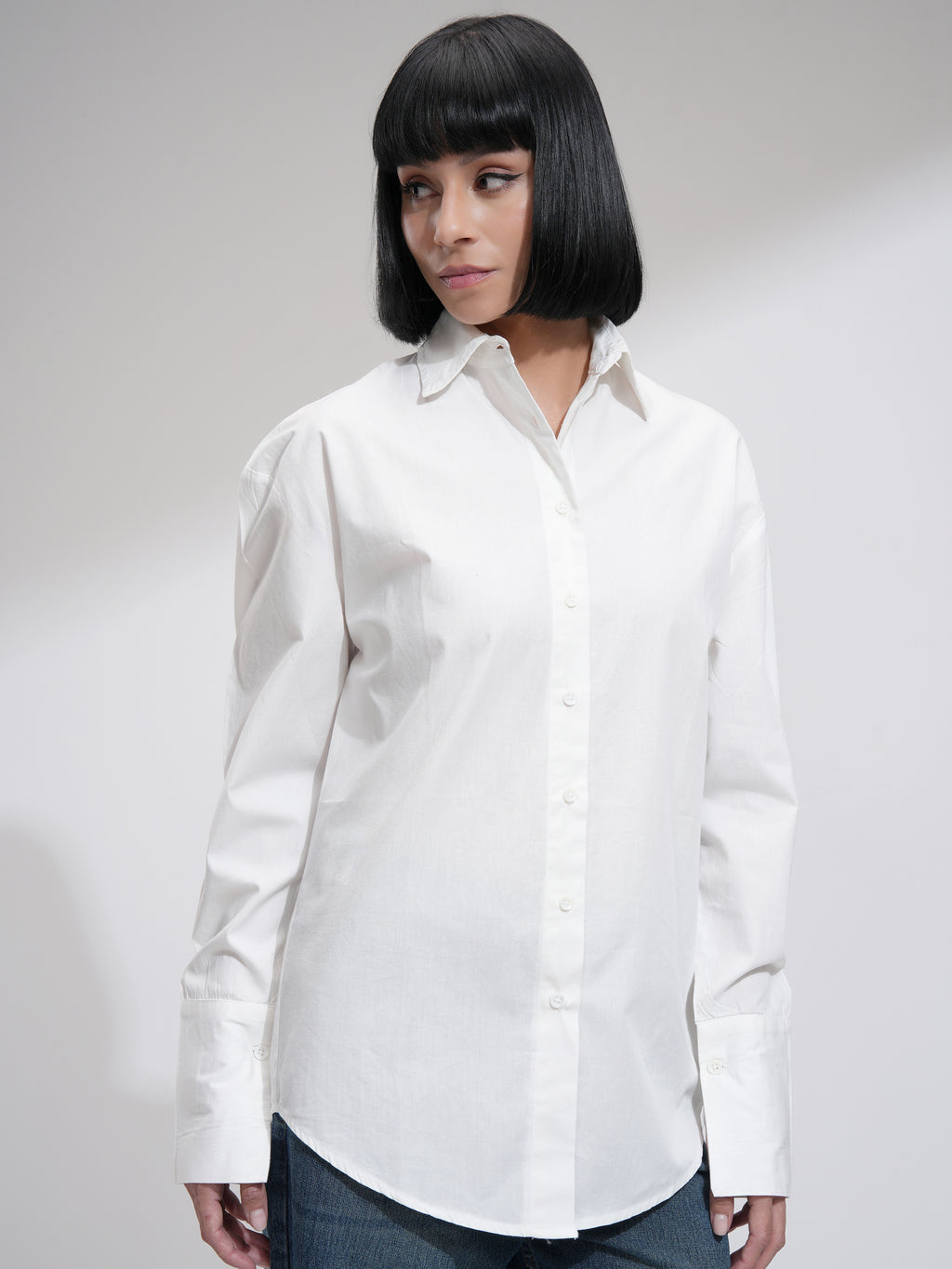 Tokyo Talkies Women White Solid Casual Shirt - White - Image 6
