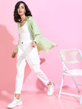 Tokyo Talkies Women Green Printed Regular Fit Casual Shirt - Green - Image 1