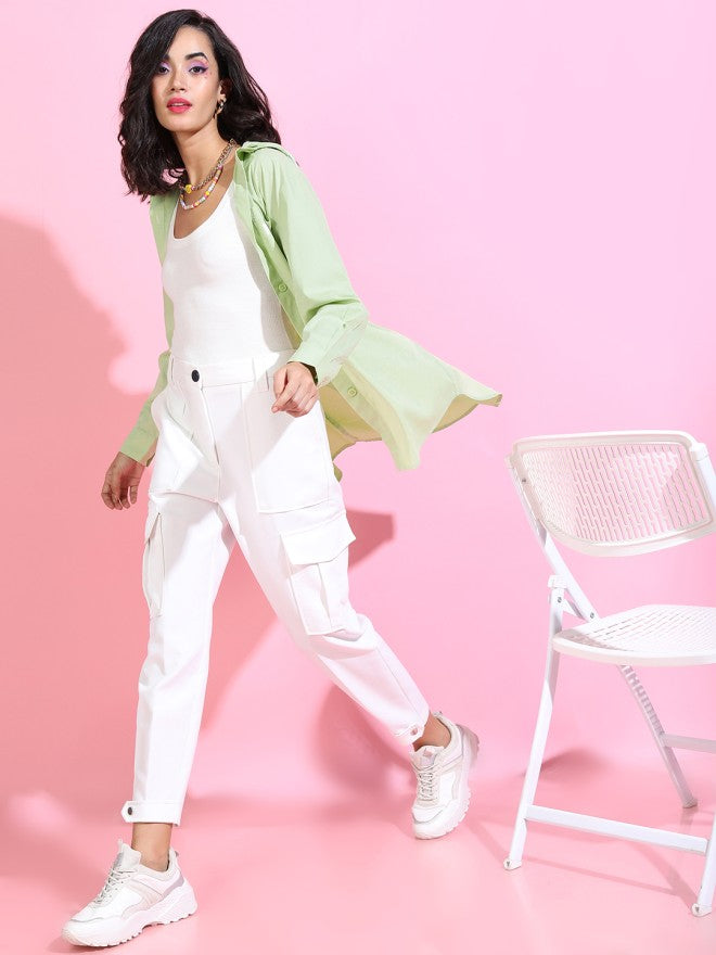 Tokyo Talkies Women Green Printed Regular Fit Casual Shirt - Green - Image 1