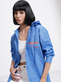 Tokyo Talkies Women Blue Printed Casual Shirt - Blue - Image 1