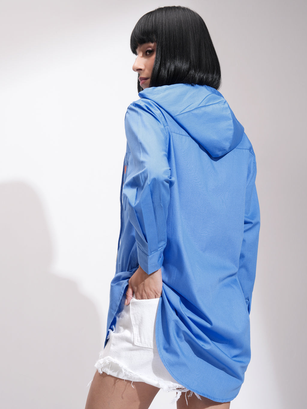 Tokyo Talkies Women Blue Printed Casual Shirt - Blue - Image 3