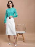 Tokyo Talkies Women Green Solid Casual Shirt - Green - Image 1