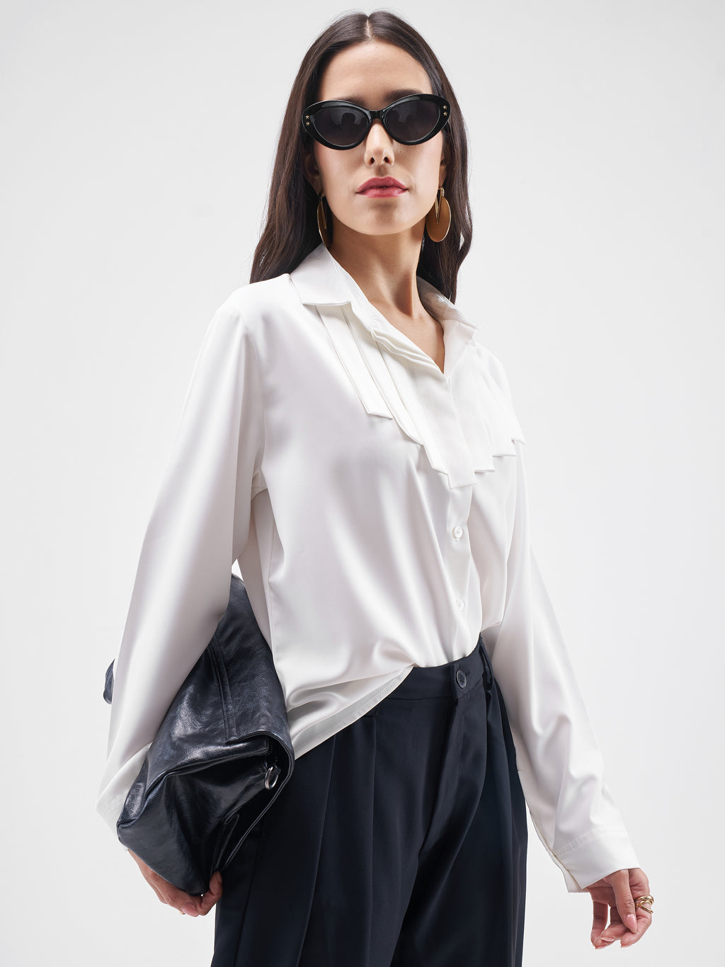 Chic By Tokyo Talkies Women White Solid Casual Shirt - White - Image 6
