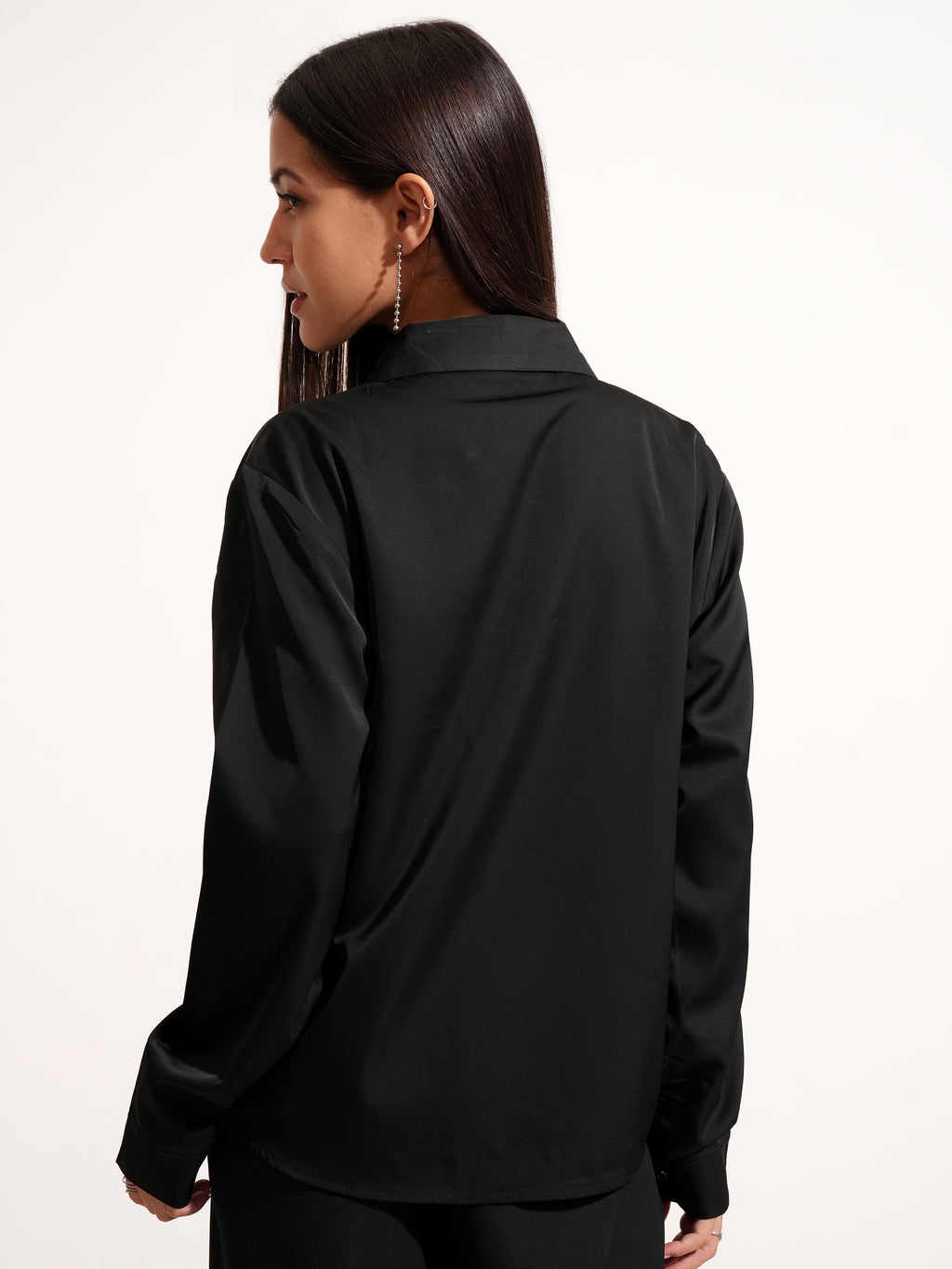 Tokyo Talkies Women Black Solid Casual Shirt - Black - Image 3