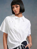 Tokyo Talkies Women White Solid Boxy Fit Casual Shirt - White - Image 1