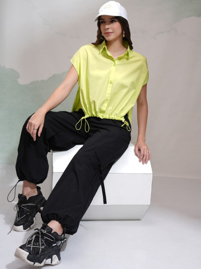 Tokyo Talkies Women Yellow Solid Casual Shirt - Yellow - Image 2