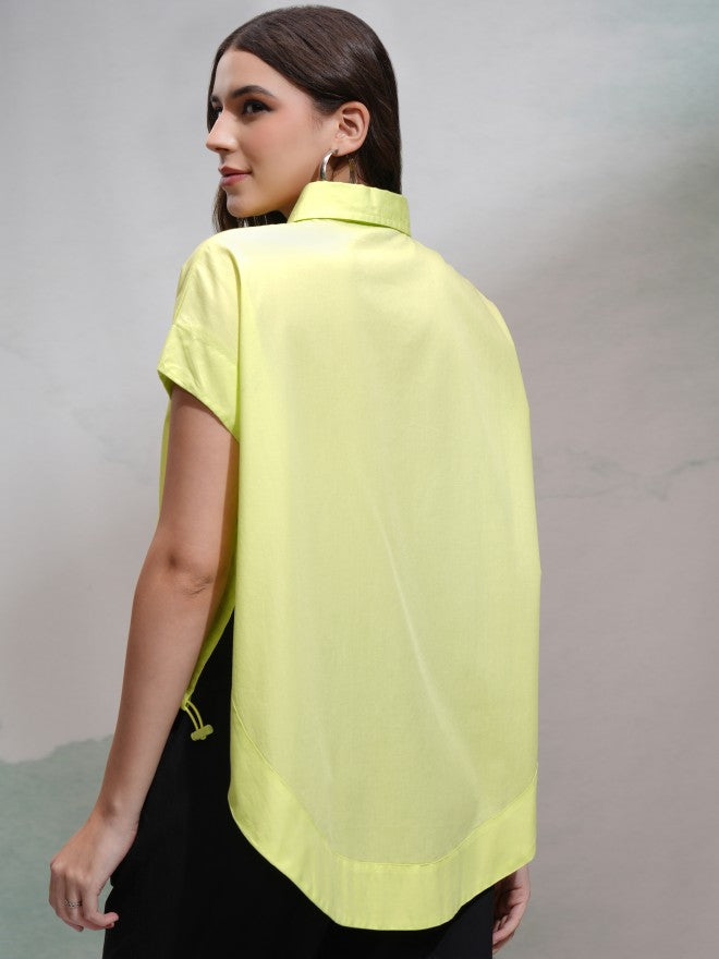 Tokyo Talkies Women Yellow Solid Casual Shirt - Yellow - Image 3