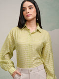 Tokyo Talkies Women Green Checked Oversized Fit Casual Shirt - Green - Image 1