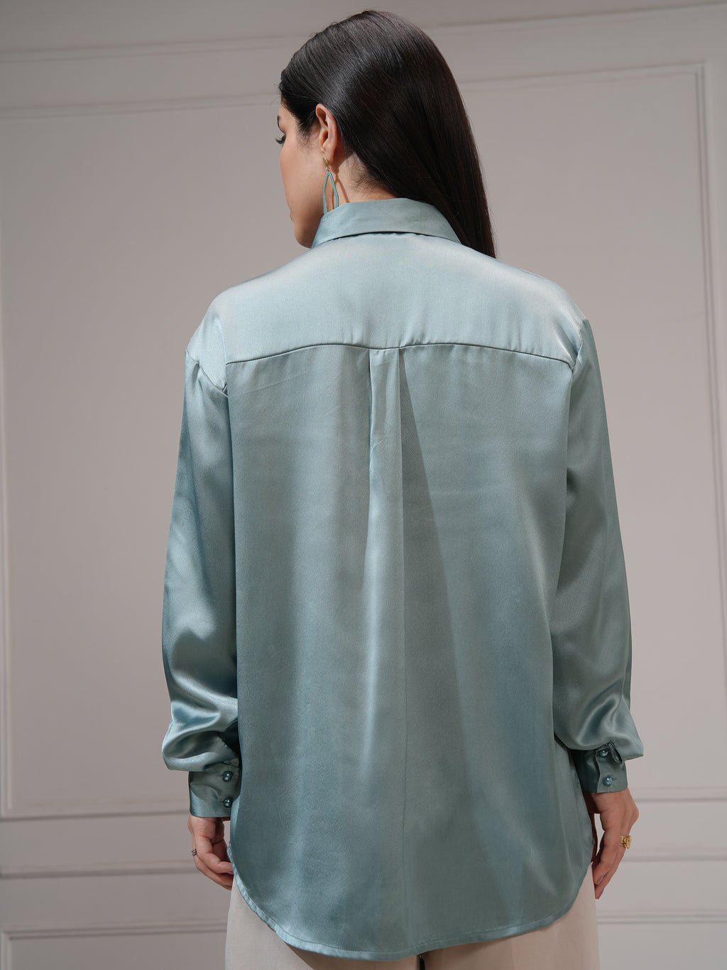 Tokyo Talkies Women Green Solid Casual Shirt - Green - Image 3