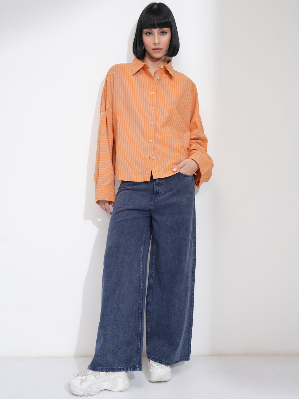 Men Regular Fit Casual Shirt - Orange - Image 2