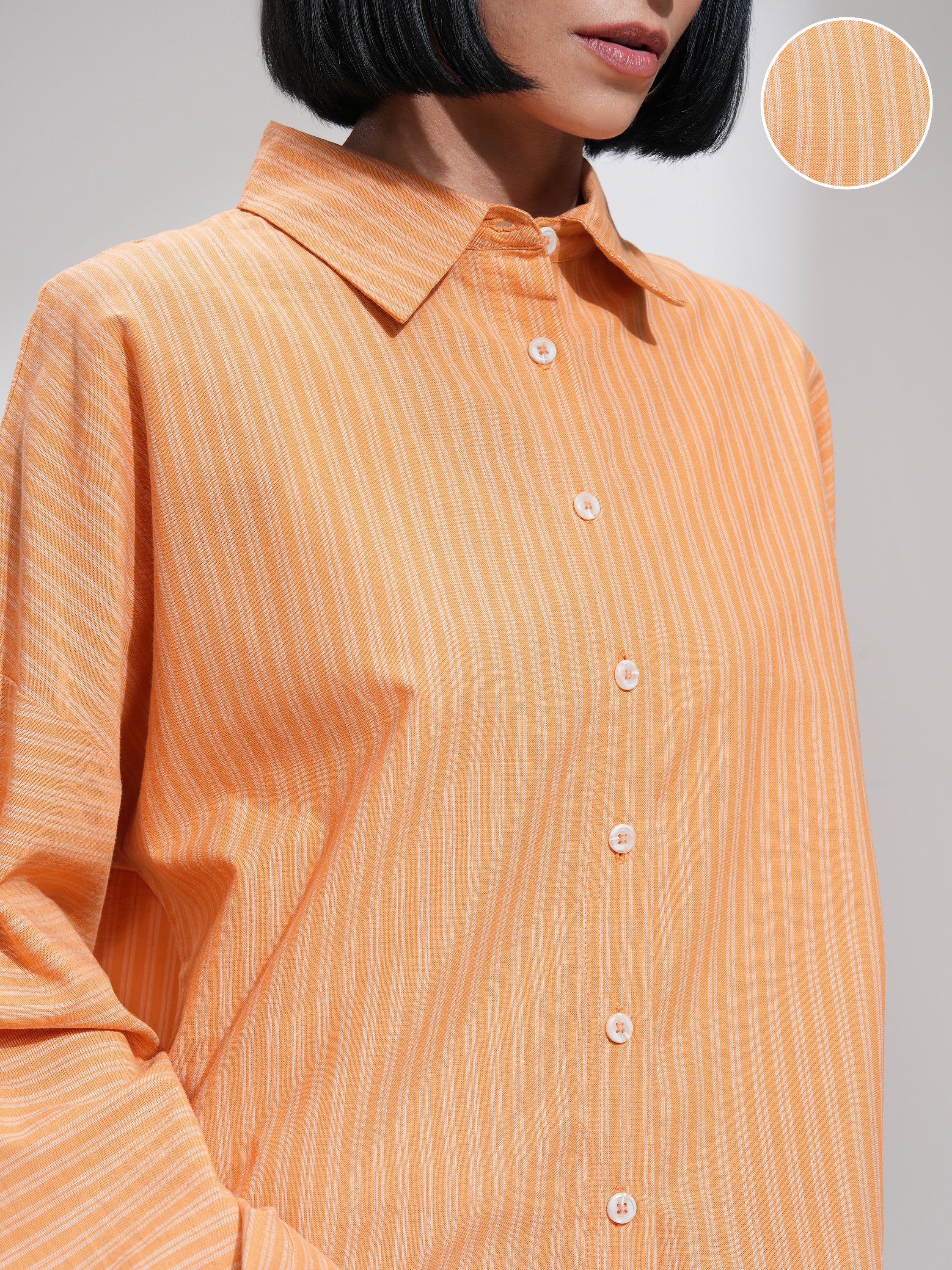 Men Regular Fit Casual Shirt - Orange - Image 5