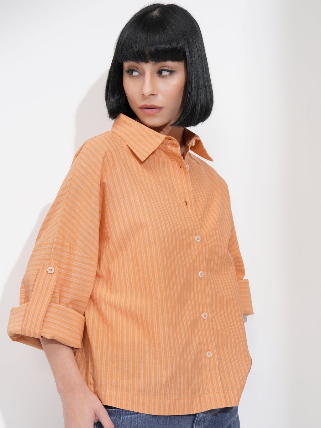Men Regular Fit Casual Shirt - Orange - Image 6