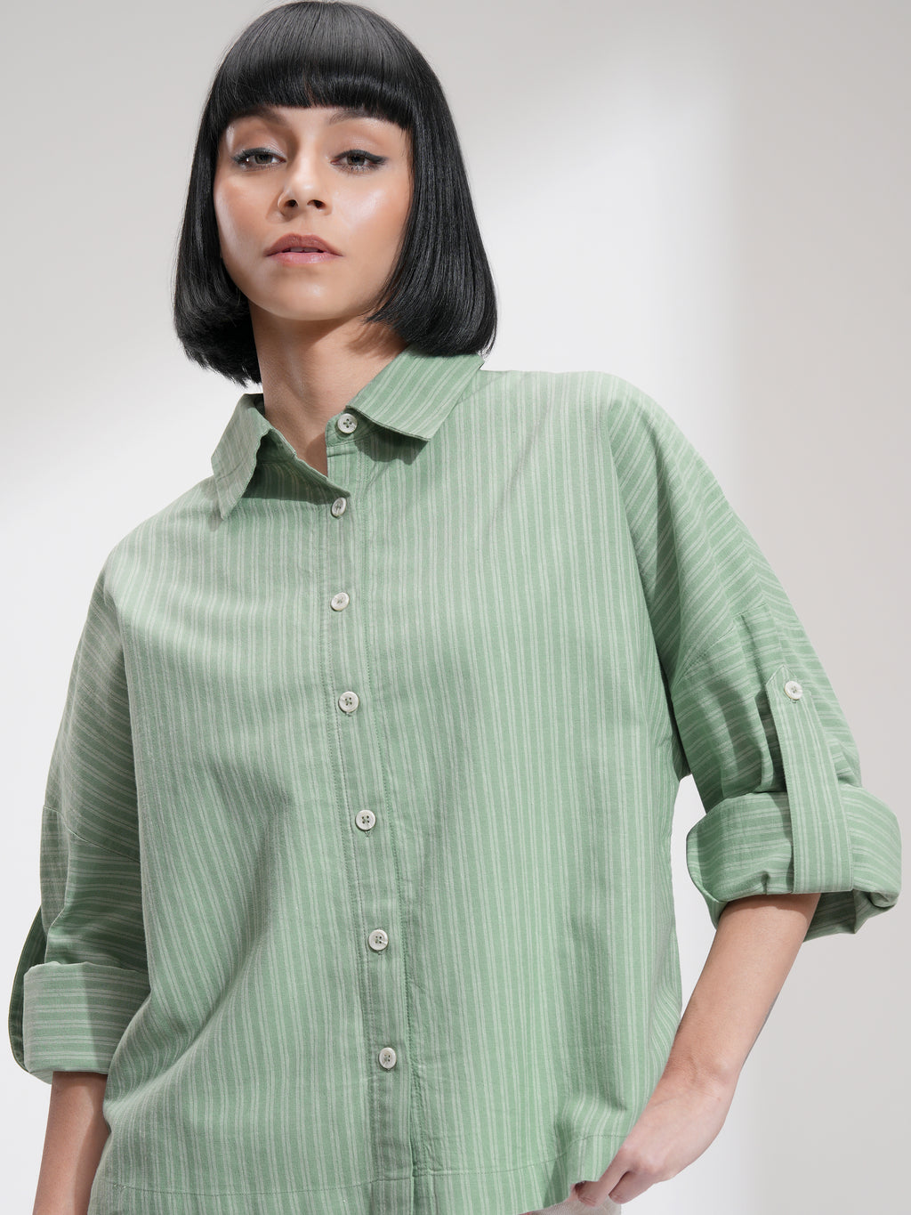 Men Regular Fit Casual Shirt - Olive - Image 1