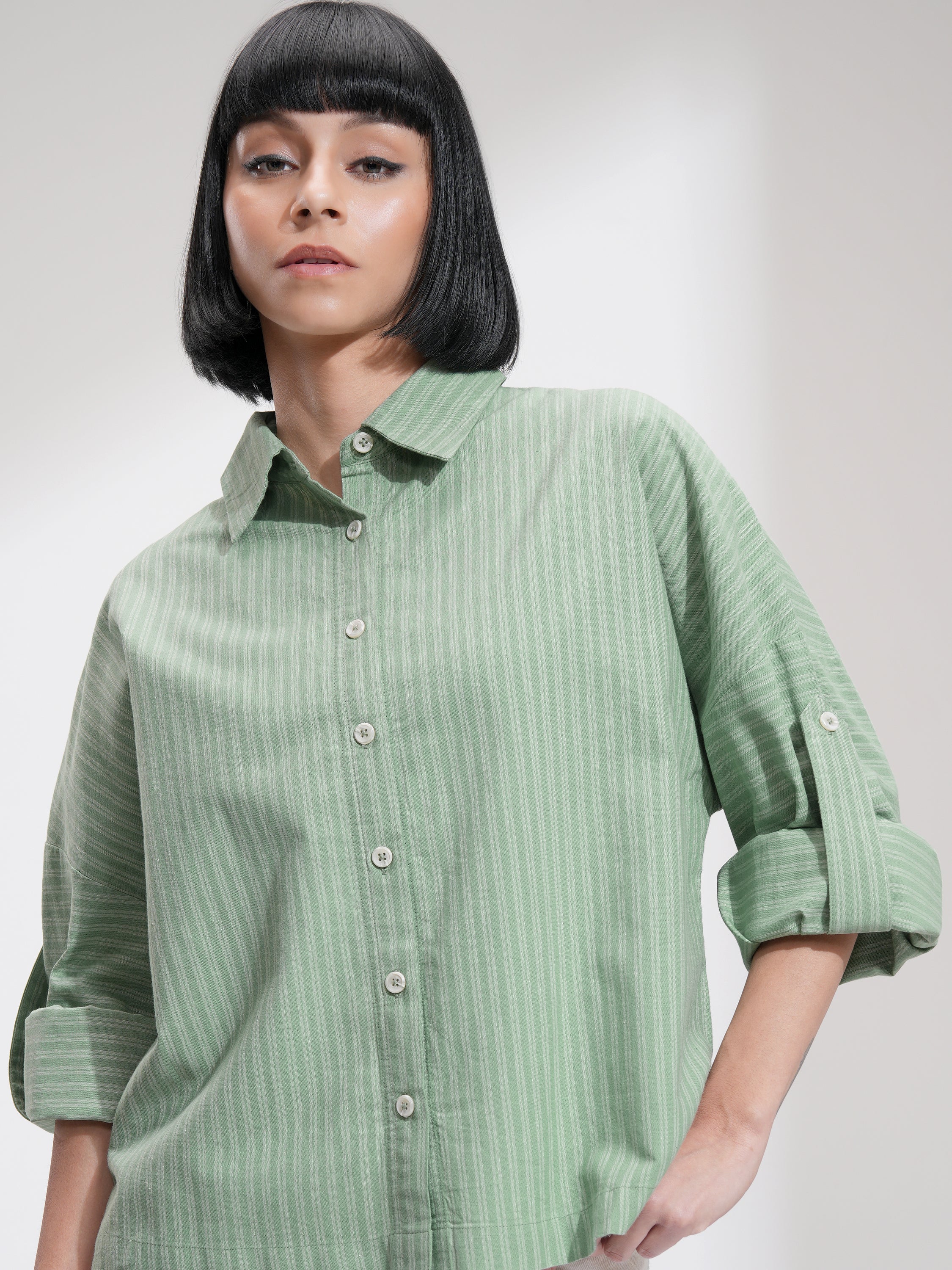 Men Regular Fit Casual Shirt - Olive - Image 1