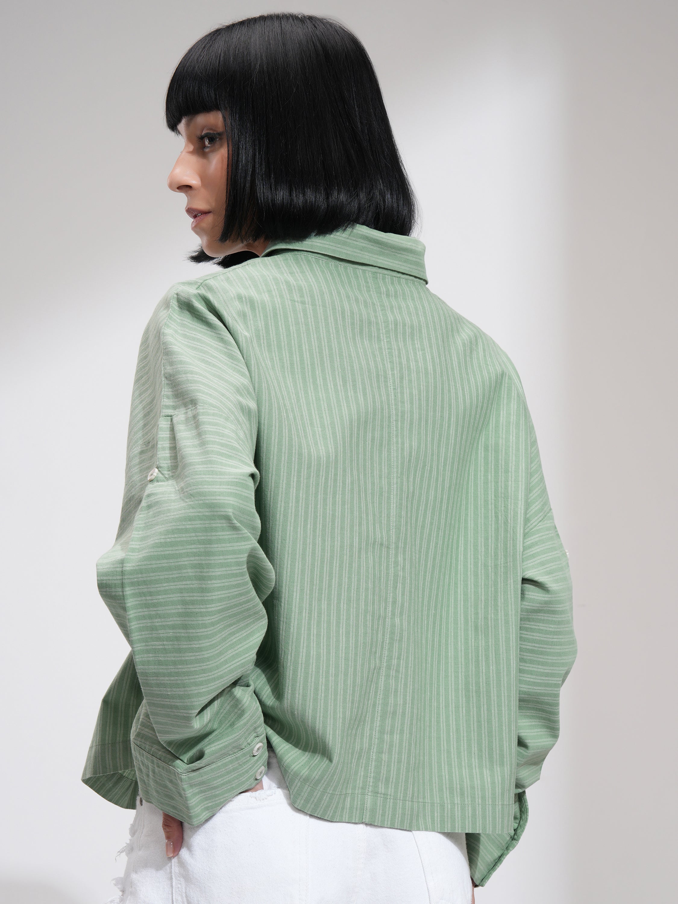Men Regular Fit Casual Shirt - Olive - Image 3
