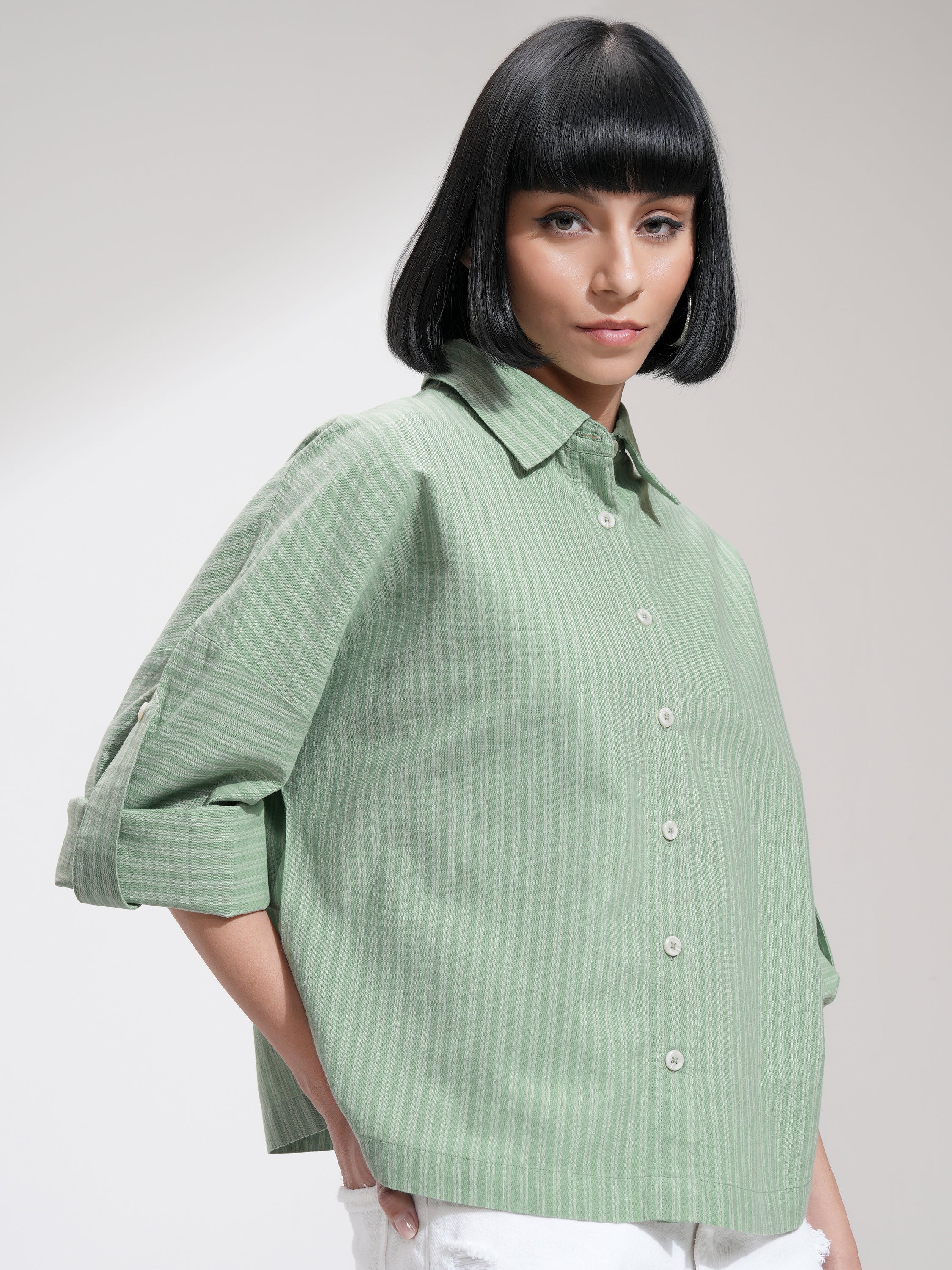 Men Regular Fit Casual Shirt - Olive - Image 6