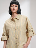 Men Regular Fit Casual Shirt - Beige - Image 1
