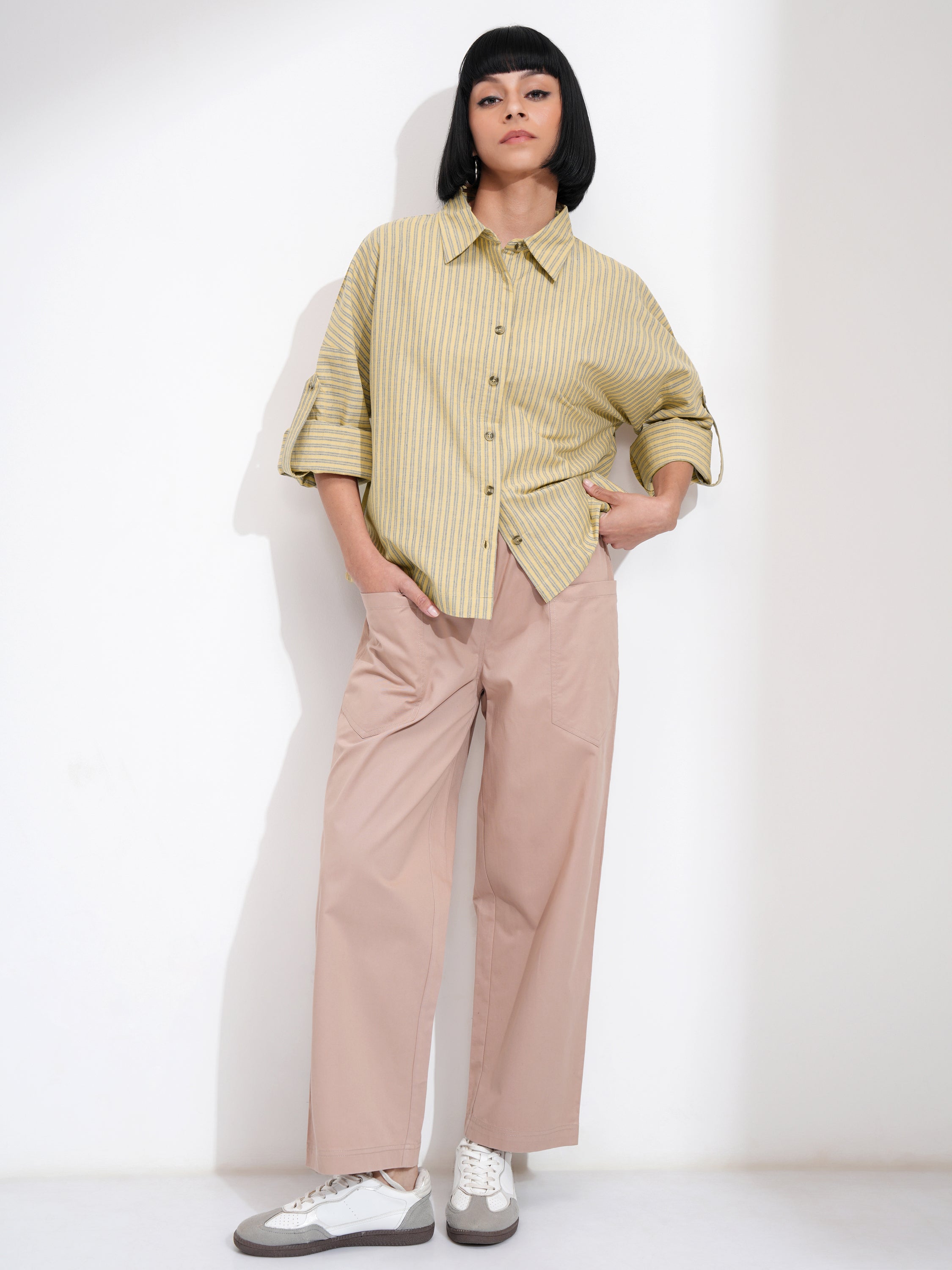 Men Regular Fit Casual Shirt - Beige - Image 2