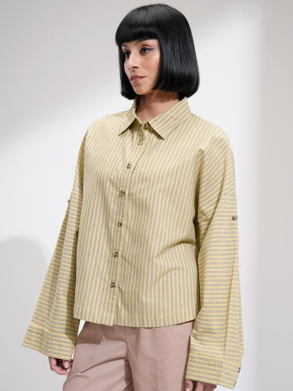 Men Regular Fit Casual Shirt - Beige - Image 4