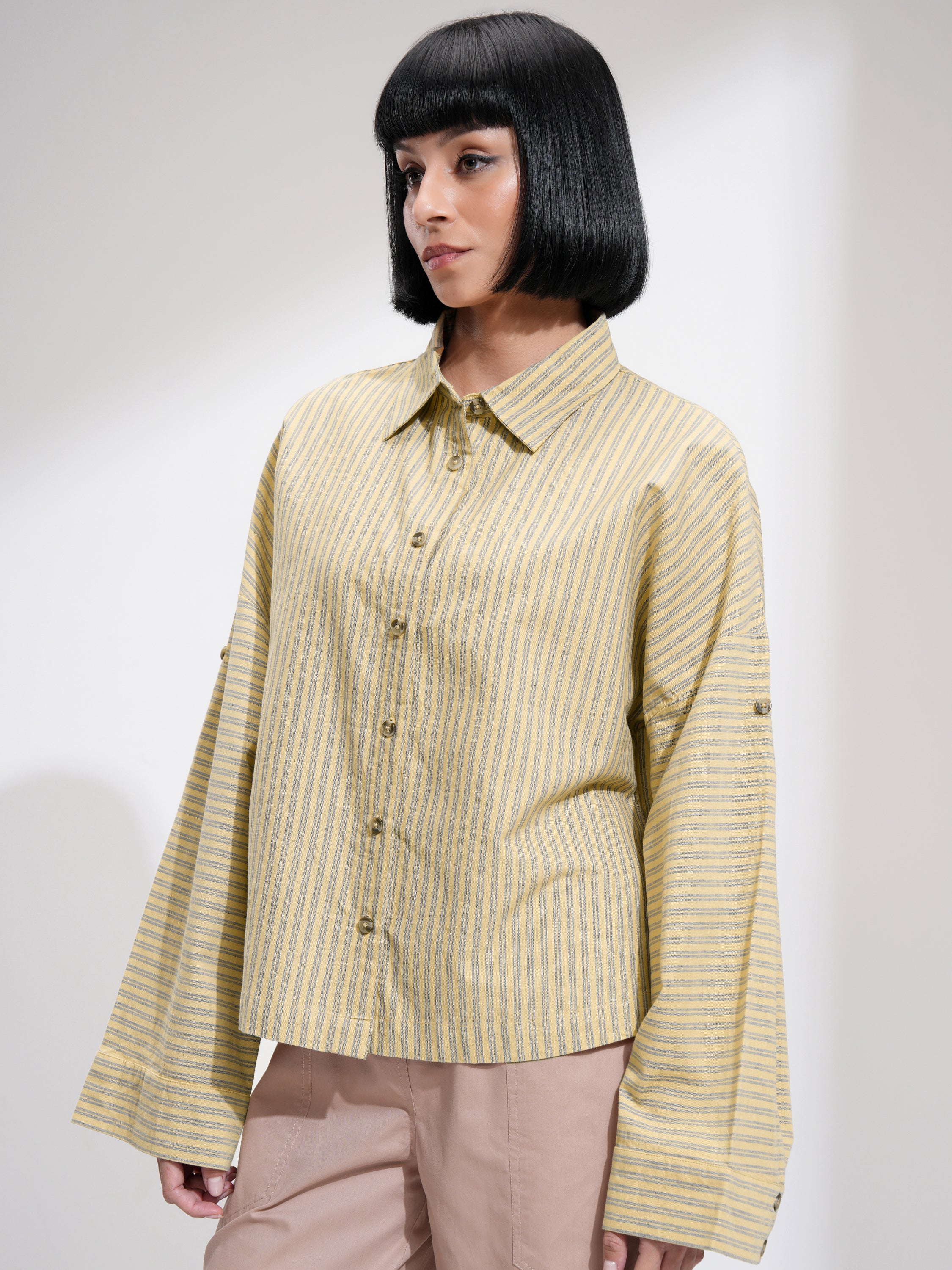 Men Regular Fit Casual Shirt - Beige - Image 4