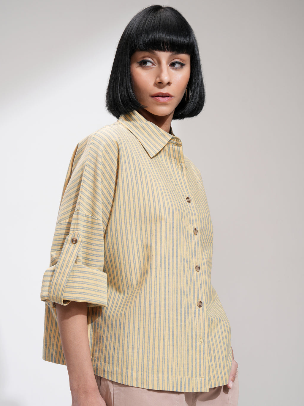 Men Regular Fit Casual Shirt - Beige - Image 6