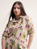 Tokyo Talkies Women Green Printed Casual Shirt - Green - Image 1
