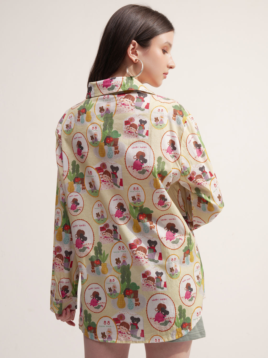 Tokyo Talkies Women Green Printed Casual Shirt - Green - Image 3