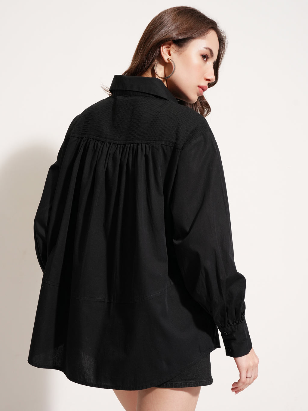 Tokyo Talkies Women Black Solid Casual Shirt - Black - Image 3