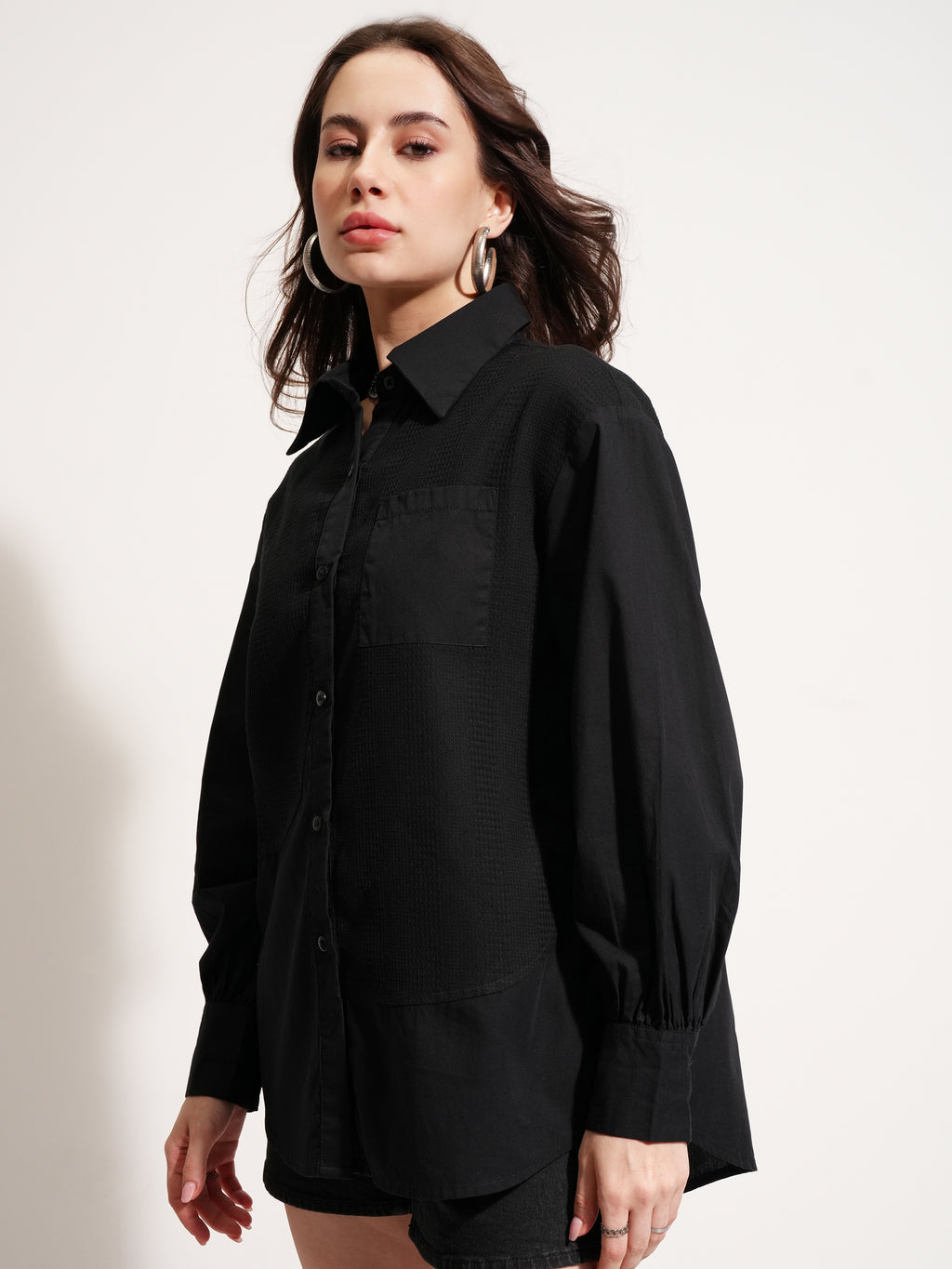 Tokyo Talkies Women Black Solid Casual Shirt - Black - Image 4