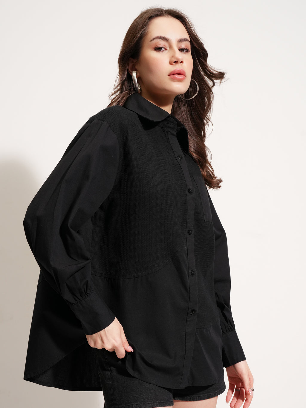 Tokyo Talkies Women Black Solid Casual Shirt - Black - Image 6